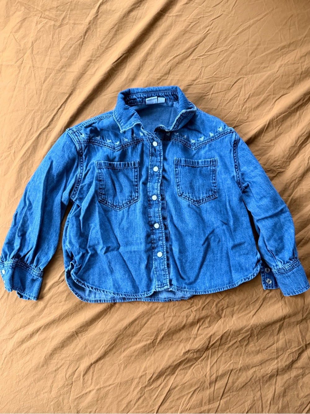 Gap 100% cotton Denim Button-Up Shirt Jacket - Blue